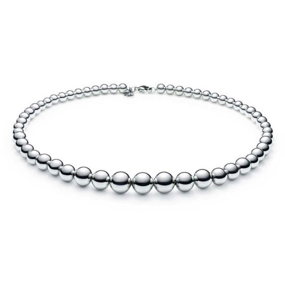 Tiffany & Co Hardwear Graduated Ball Bead Necklace - 925 Silver - 16” - Picture 5 of 15